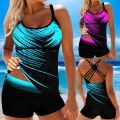 Backless Tankini Set Summer Beach Printed Two Piece Swimwear Swimming Suit Bathing Monokini Plus Size. 