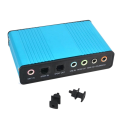 USB 6 Channel 5.1 / 7.1 Surround External Sound Card PC Laptop Desktop Tablet Audio Optical Adapter Card Easy Install Easy to Use (Blue). 