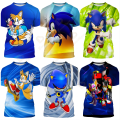 2023 new hot sale Sonic graphic t shirts summer fashion casual trend okay round neck 3D printed streetwear tops. 