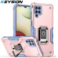 Keysion shockproof armor case for Samsung M53 5G M51 M32 M31 m30s M21 ring stand phone back cover for Galaxy A22 A12 A42 a22s 5g. 