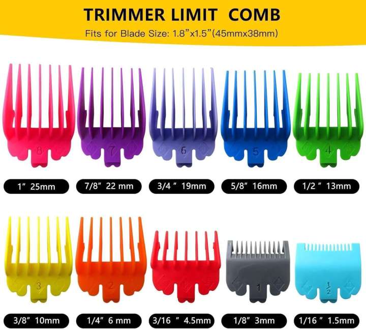 WELURE%2010Pcs%20Clipper%20Guards%20Set%20Replacement%20for%20Limural%20K11S/%20Novah%20HCL-001/%20Surker%20K7S/K9C/K9S%201/16%20to%201%20-%20Black%20-%20Image%2010