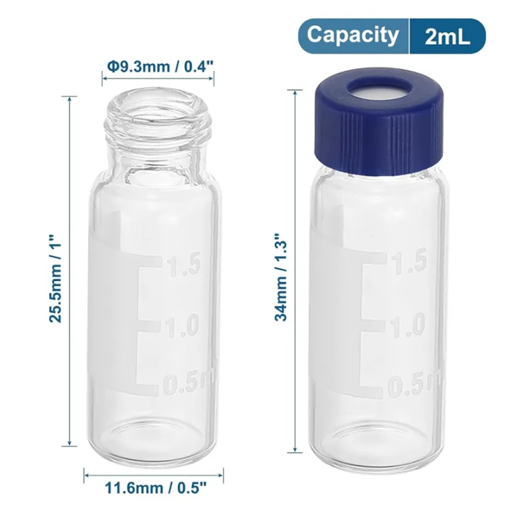 HPLC/%20Pre-Slit%20Septa%202ml%20Autosampler%20Vial,200Pcs%20Screw%20Cap%20Clear%20Lab%209-%20425%20Sample%20Storage%20Container%20-%20Image%202