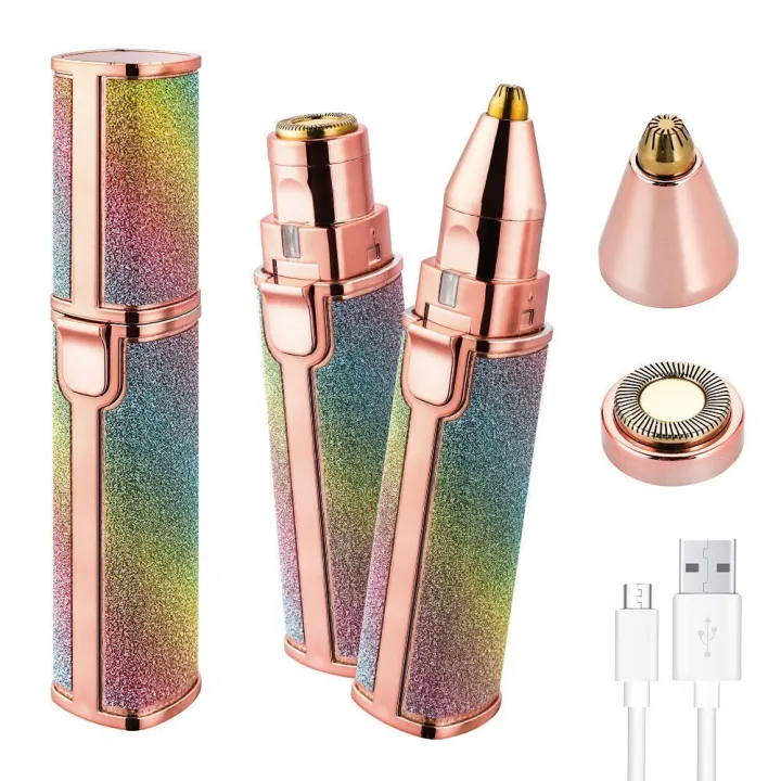 Women's Face Hair Remover Epilator for women Machine for Upper Lip, Chin, Eyebrow SUNSHREE - Rose Gold