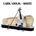 Lark Violin - White Colour 4/4 Full Size Basswood Acoustic Violin Fiddle Kits with Case & Bow & Rosin. 
