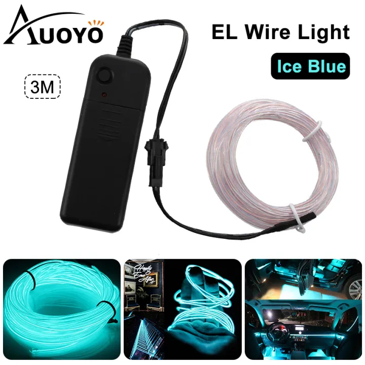 Auoyo 118inches LED EL Strip Light  Lights  Car Interior Decoration Strips Neon for Party Bar Christmas Halloween Decorative lights