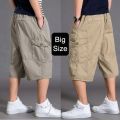 Oversize Fat Cotton Shorts Men Cargo Short Casual Plus Size Cropped Trouser Sports Tactical Baggy Pants Loose 5XL 6XL Summer. 