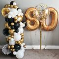 100Pcs Gold Metallic Chrome Latex Balloons, 5Inch Round Helium Balloons for Wedding Graduation Anniversary Baby Shower. 