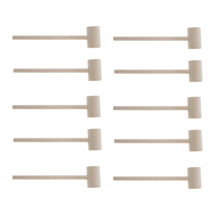 10pcs Wooden Crab Lobster Mallets Seafood Shellfish Crab Mallet Solid Natural Hardwood Crab Hammer for Cracking Seafood Tool