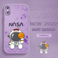 UCUC for iPhone X / XS Back Cover Cute Astronaut Leather Case Soft Thin Drop Resistant Phone Case. 