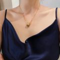 ShopSphere Lssc Kwintas Stainless Steel Necklace for Women Classic Pendant Gold Chain Accessories Jewelry. 