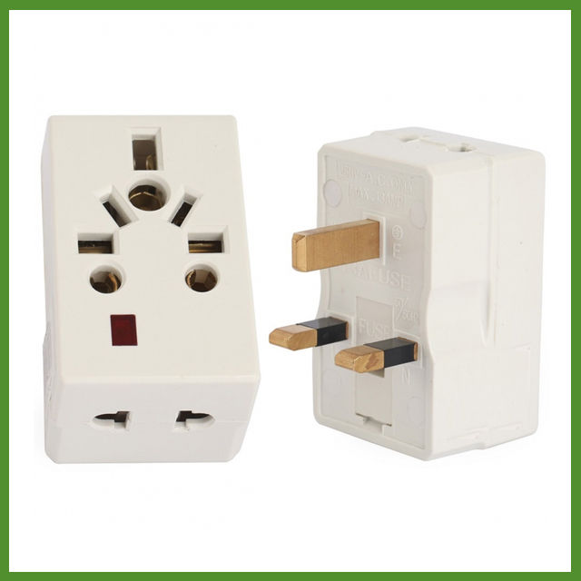 Multi plug 3 Way Adapter With Square Pin Universal Socket with 13A Fuse ...