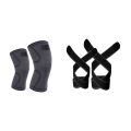 Skdk 2 Pcs Adjustable Knee Brace Support 3D Compression Gym Pain Relief Knee Pads Sleeve-L & Xl. 