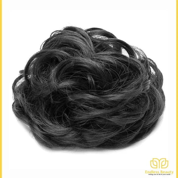 Messy%20Bun%20Large%201pcs%20Hair%20Piece%20Hair%20Extension%20With%20Elastic%20Rubber%20Band%20Hairpiece%20Synthetic%20Hair%20Scrunchies%20Hair%20Piece%20for%20Women%20Girls%20Color%20Black%20Endless%20Beauty%20EB-FA%20-%20Image%203