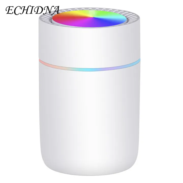 1 Set 350ML Air Humidifier Fine Mist Heavy Fog 2 Gears 7-Color Mode USB Mute Marquee USB Humidifier Home Supply