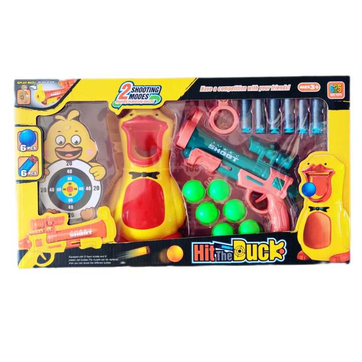 Hit The Duck Kids Shooting Toy Set - 6 Soft Bullets & 6 Ball Bullets ...
