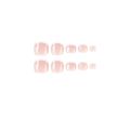 Toe Nails Set French Press on Foot Tips Nail Tips with Designs Summer Reusable Artificial False Stick-on Nails Art 24pcs. 