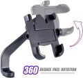 360 rotation Metal Mirror phone holder scooter motorcycle mobile holder. 