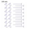 100 Set Hypoallergenic Simple Plastic Earrings Clear Ear Needle and Resin Backs DIY Ear Accessories. 