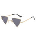 Colorful Lens Triangular Punk Sunglasses Fashion Accessory Small Size Y2k Style Hippie Triangular Shades Metal Frame Tinted Lens Triangular Eyewear for Costume Parties Streetwear Fashion Music. 