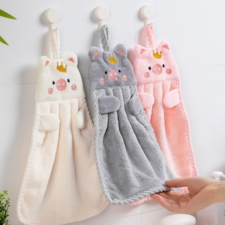 YUBAGUANB%20Handkerchief%20Supplies%20Wall%20Mounted%20Embroidery%20Quick-drying%20Plush%20Soft%20Kitchen%20Bathroom%20Use%20Hanging%20Fabric%20Microfiber%20Hand%20Dry%20Towel%20Cartoon%20Hand%20Towel%20-%20Image%202