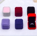 Luxury Square Velvet Ring Box Jewelry Case Storage Organizer Gift Packaging Box Portable Travel Wedding. 