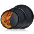 Pizza Plate Round Deep Dish Pizza Pan Tray Carbon Steel Non-stick Pizza Stone Mold Baking Tool Baking Form for pizza 28cm, 26cm, 24cm. 