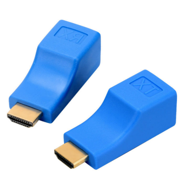 【VogueVenture】30m 2pcs HDMI Network Extender Mini RJ45 Ports to 30m HDMI Extension Over CAT-5E/6 UTP LAN Ethernet Cable Adapter Converter