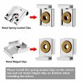 【BestGO】4x Frameless Unframed Bathroom Mirror Glass Wall Hanging Fixing Kit Clips Chrome. 