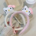 Pink Girl Hello Kitty Headband Cute Princess Style Face Wash Headband Girl Kt Plush Doll Headband. 