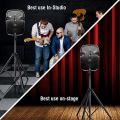 Universal Speaker Stand Mount Holder Heavy Duty Tripod w/ Adjustable Height from 40” to 71” and 35mm Compatible Insert Easy Mobility Safety Pin and Knob Tension Locking for Stability. 