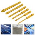 6pcs Glass Drill Bits Set Tile Ceramic Drilling Set 3/4/5/6/8/10mm with 1/4inch Hex Shank for Porcelain Marble Mirror. 
