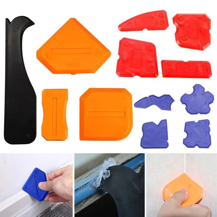 4Pcs Window Door Silicone Sealant Spreader Caulking Spatula Scraper Cement Caulk Removal Tool Finishing Sealant Grout