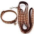 Pet Accessories Polyester Cat Harness and Leash Set with Bell Colorful Dog Harness Belt Detachable Paw Pattern Puppy Halter Kitten. 
