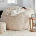 Home Sponge Bed Bean Bag Chair Cover Slipcover Double Bedroom Balcony Large Couch Round Soft Fluffy Cover No Fillings Only Cover. 