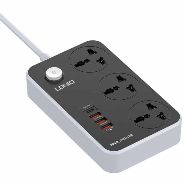 LDNIO%20SC3412%2038W%20PD20W%20Power%20Strip%203%20Socket%20Outlets%20and%203%20QC%203.0%20USB%20-%20Image%203