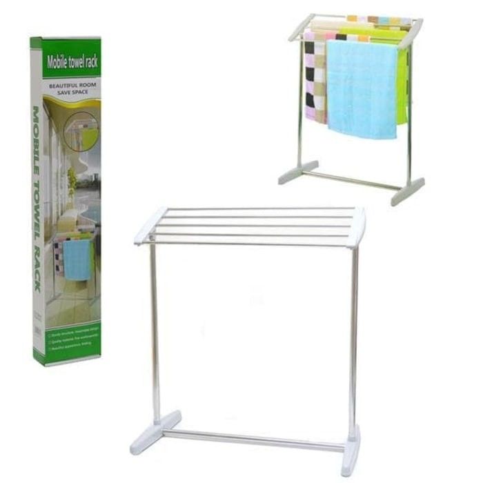 Multifunctional Stainless Steel Mobile Towel Rack, Mobile Room Save Space Towel Cloth Rack Holder, Towel Stands (TLS)