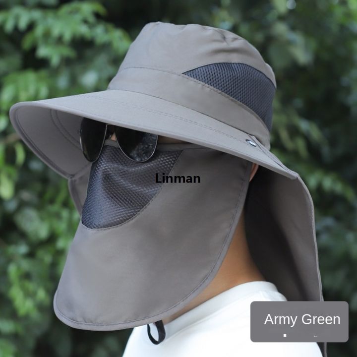 Linman Fashion 360 Degrees Protection Sun Hat Wide Brim Sunscreen and ...