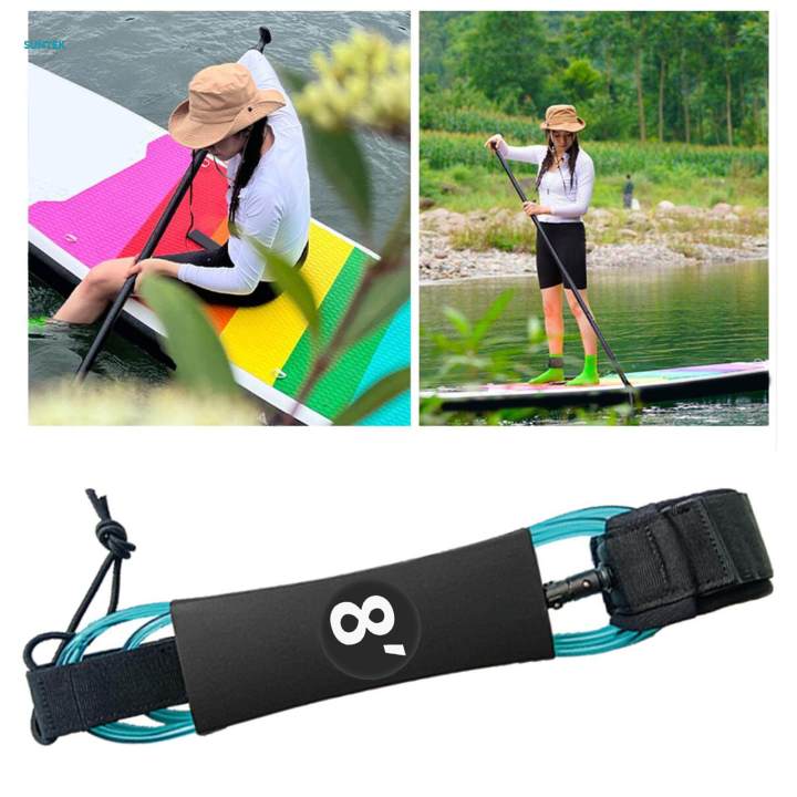 Surfboard Leash Paddle Board Leash Raft Kayak Rope Paddle Board Ankle Strap 8ft Blue