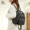 LouisWill Backpack Women Shoulder Bag Waterproof Nylon Backpack Large Capacity Backpack Lightweight Laptop Backpack Casual Zipper Packs With Rivets Decoration Rhombic Lattice Design for Girls Teens Women’ Fashion. 