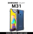 Samsung Galaxy M31 Transparent Shock Proof Case Clear TPU Back Cover. 
