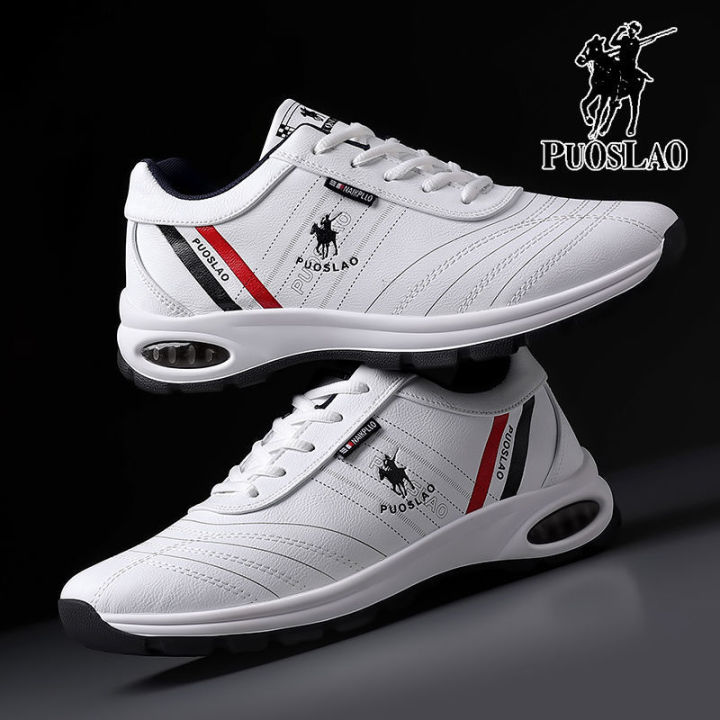 Paul Leather Men's Shoes2023Spring and Autumn New Sports Shoes Men's Casual Leather Shoes Air Cushion Shoes Men's Easy Wear Shoes