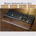 One-Hand Walnut Keyboard Wrist Rest For GK61 keys 87 104 with Anti-Slip Mat Pad For Mechanical Gaming. 