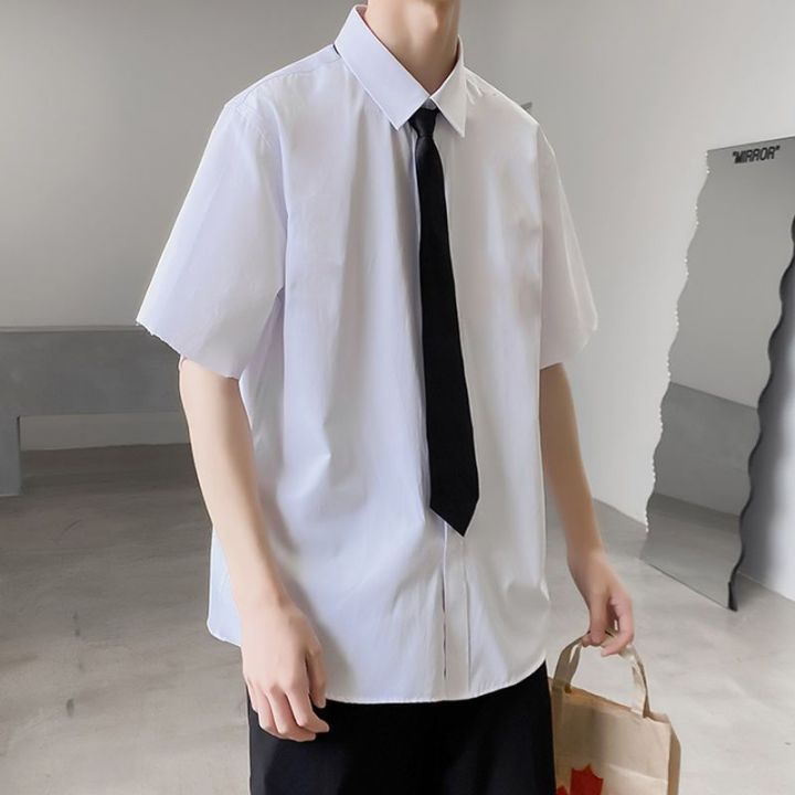 2023New%20Solid%20Color%20Long%20Sleeve%20White%20Shirt%20Boys%20Students%20Korean%20Style%20Trendy%20Handsome%20Bottoming%20Shirt%20Top%20Clothes%20Men's%20Clothing%20-%20Image%203