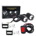 Motorcycle LED Headlight Universal Fog Light U2 Mini Dual Color Driving Light12V for Motorcycle. 