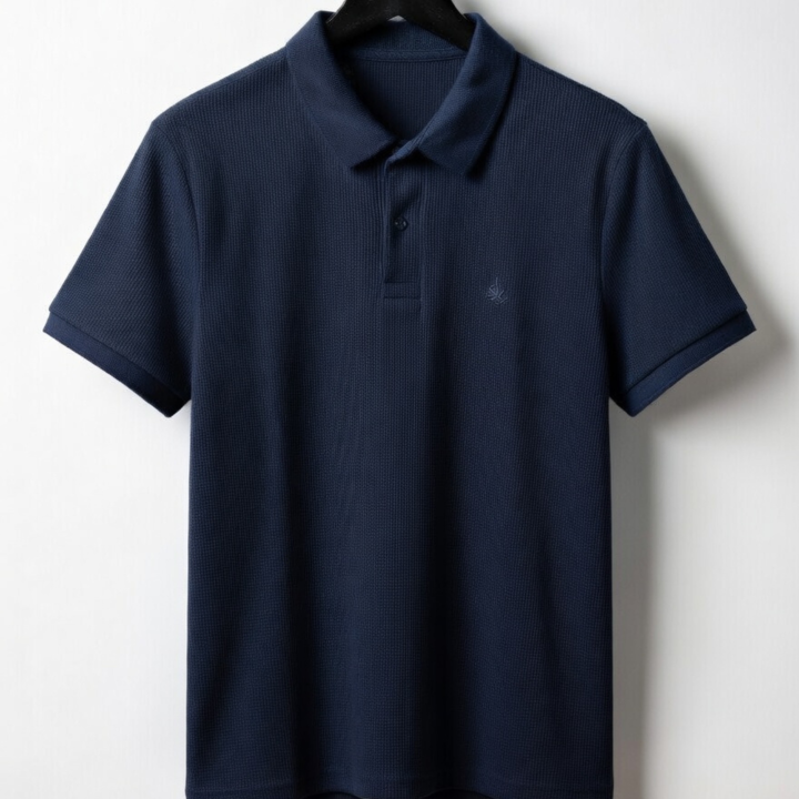 Men Navy Blue Polo T-Shirt | Premium Cotton Pique | Casual Regular Fit