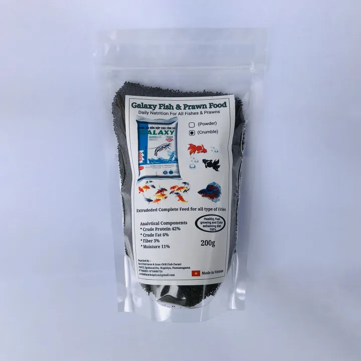 Galaxy Fish & Prawn Food Crumble 200g Daily Natrition For All Fishes & Prawns