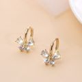 1Pair Girls Sweet Temperament Zircon Butterfly Earrings Niche Simple Exquisite Small Ear Buckles for Daily Versatile Jewelry. 
