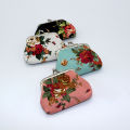 Fashion Rose Flower Canvas Coin Purse Cute Flower Print Mini Bag Coin Bag Wallet Encounter. 