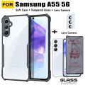 Samsung A55 5G Phone Case with Anti-Peeping Tempered Glass Screen Protector, Privacy Protection, Shockproof, Waterproof, Dustproof, Compatible with Realme Note 50, A35, A25, A15. 
