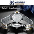 MENSPE Mens Fashion Dia Calendar 30M Waterproof Quartz Steel Band Men Wrist Watch With Luminous Pointers. 
